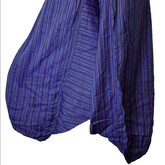 Striped Cotton Harem Trousers Size M - Picture 5 of 9